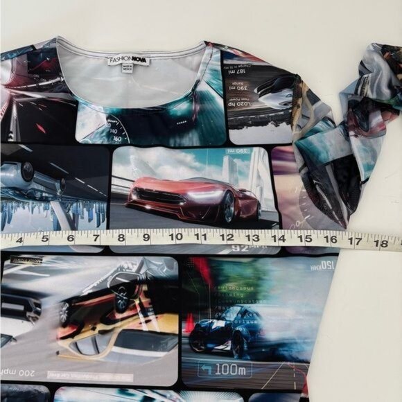 Fashion Nova 2 Piece Pant Set Large Racing Y2K Streetwear Festival Avant-Garde - Picture 8 of 12